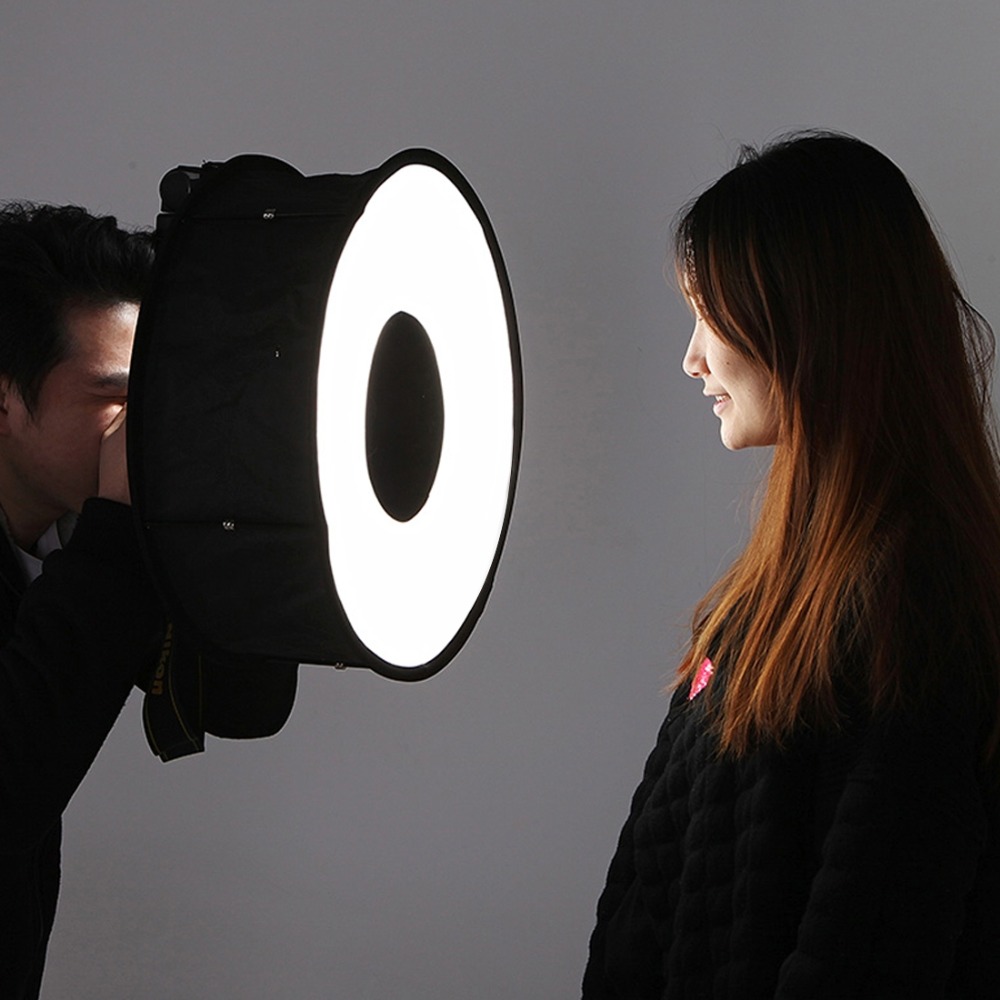 Pop Up Flash Diffuser - 45cm Ring Softbox Speedlight Round Style