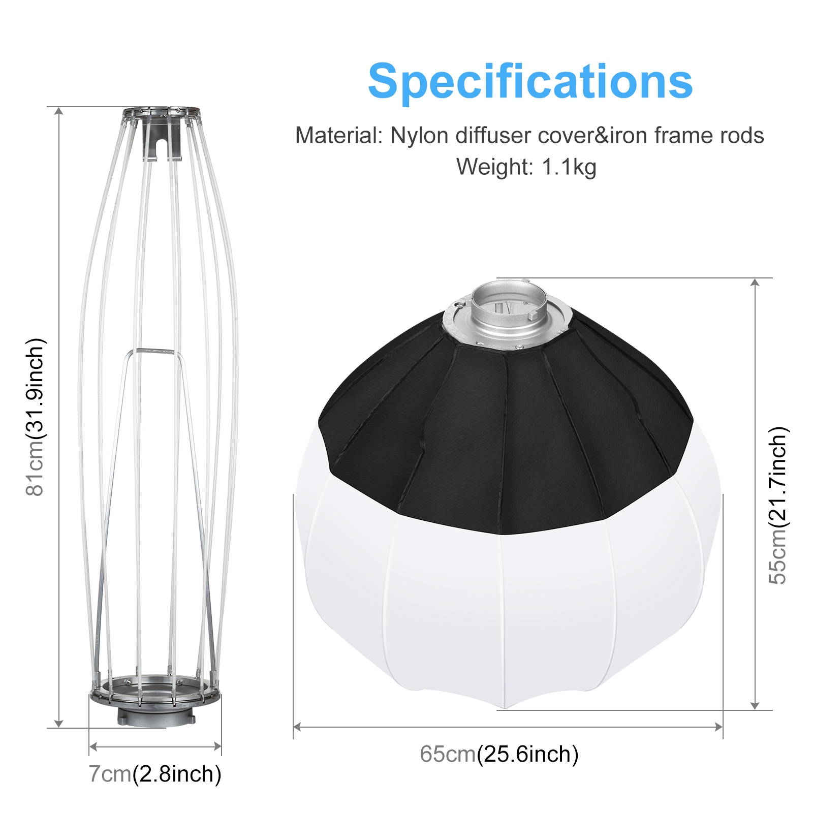PULUZ 65cm Lantern Softbox Spe - Pop Up Flash Diffuser 评论和价格