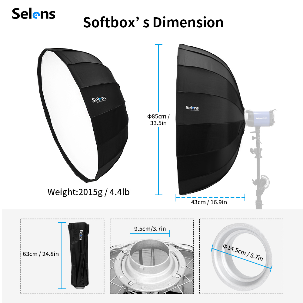 Selens 85cm Umbrella Radar Sof - Photography Umbrella Light 评论和价格