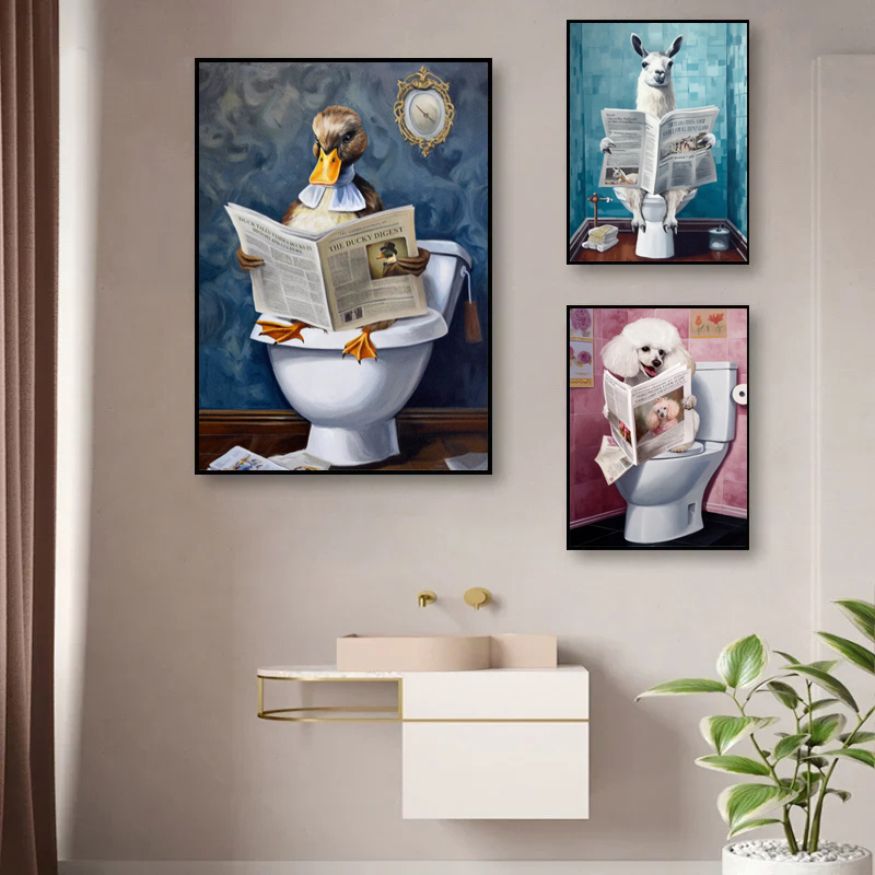 Bathroom Decor Colorful Animal - Photography Duck 评论和价格