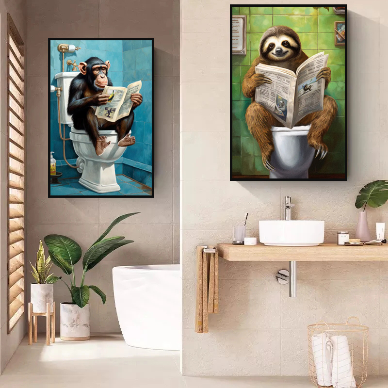 Bathroom Decor Colorful Animal - Photography Duck 评论和价格