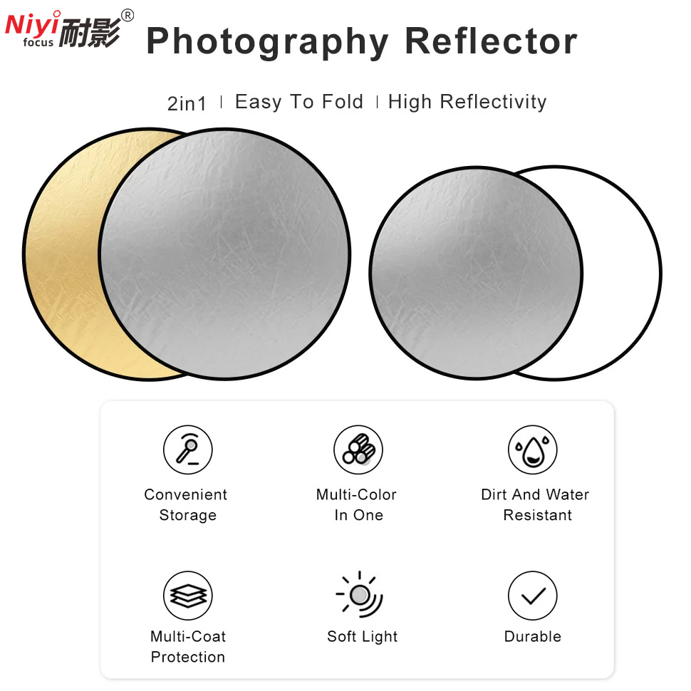 2in1 Round Portable Reflector  - Pop Up Flash Diffuser 评论和价格