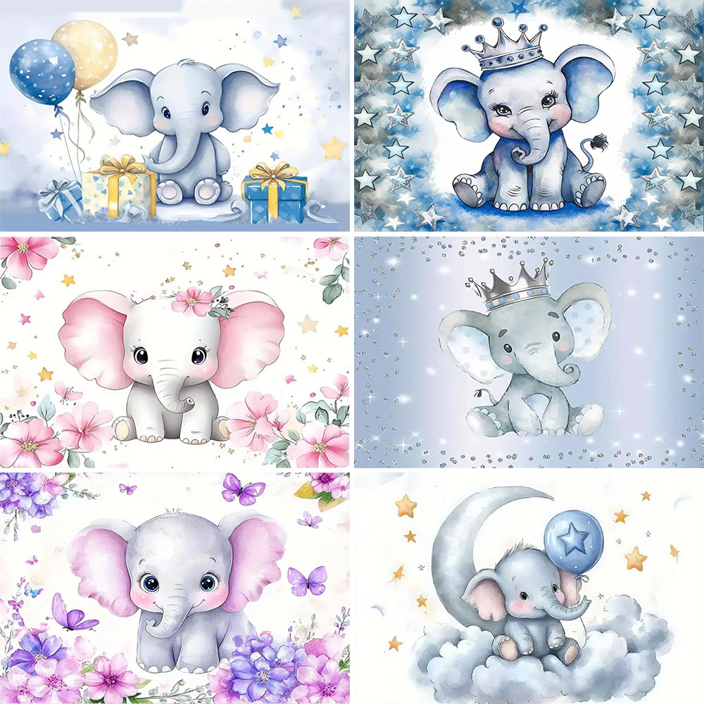 Cartoon Elephant  Birthday Par - Photography Sport 评论和价格