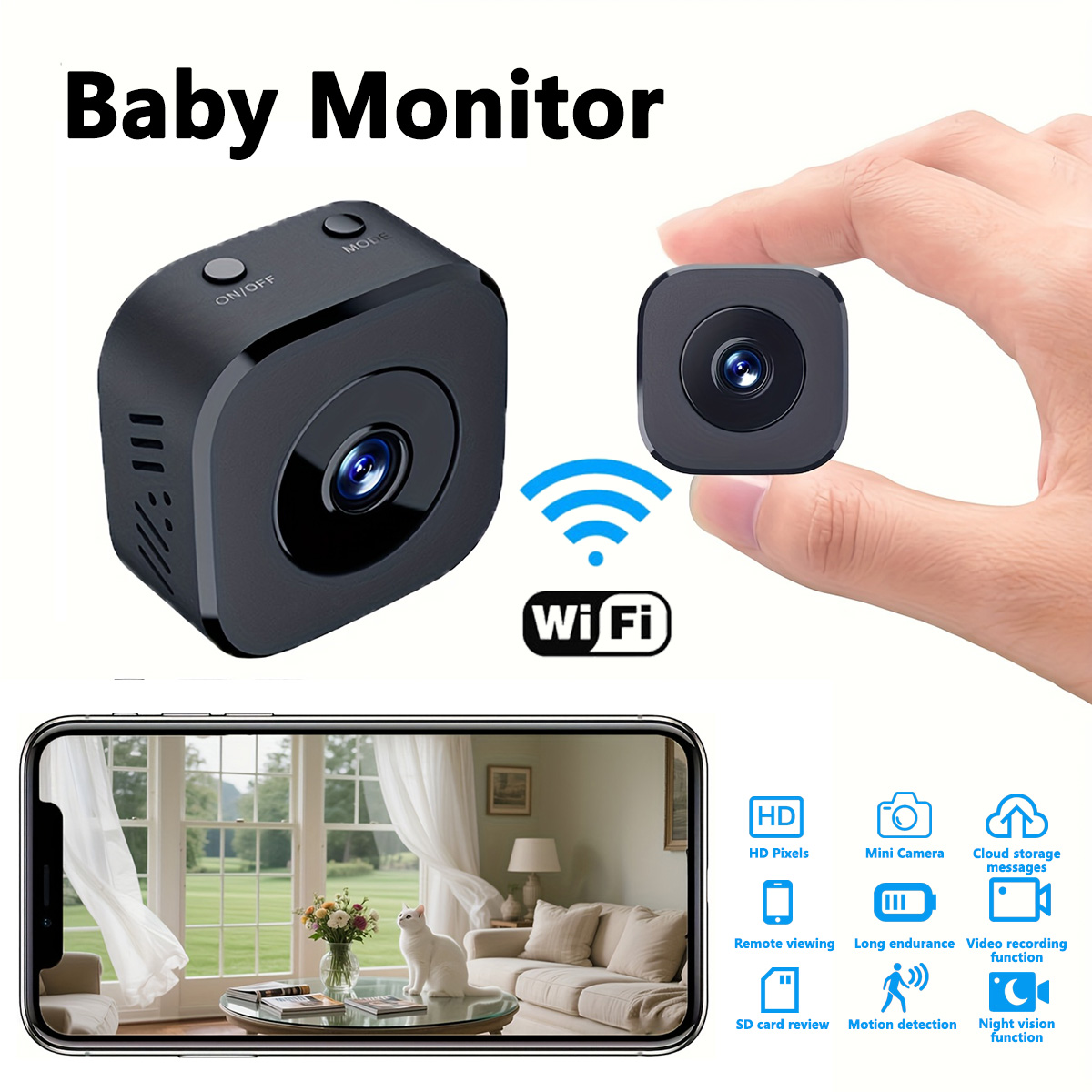 1080P HD Mini WiFi Camera Indo - Photography Videography 评论和价格