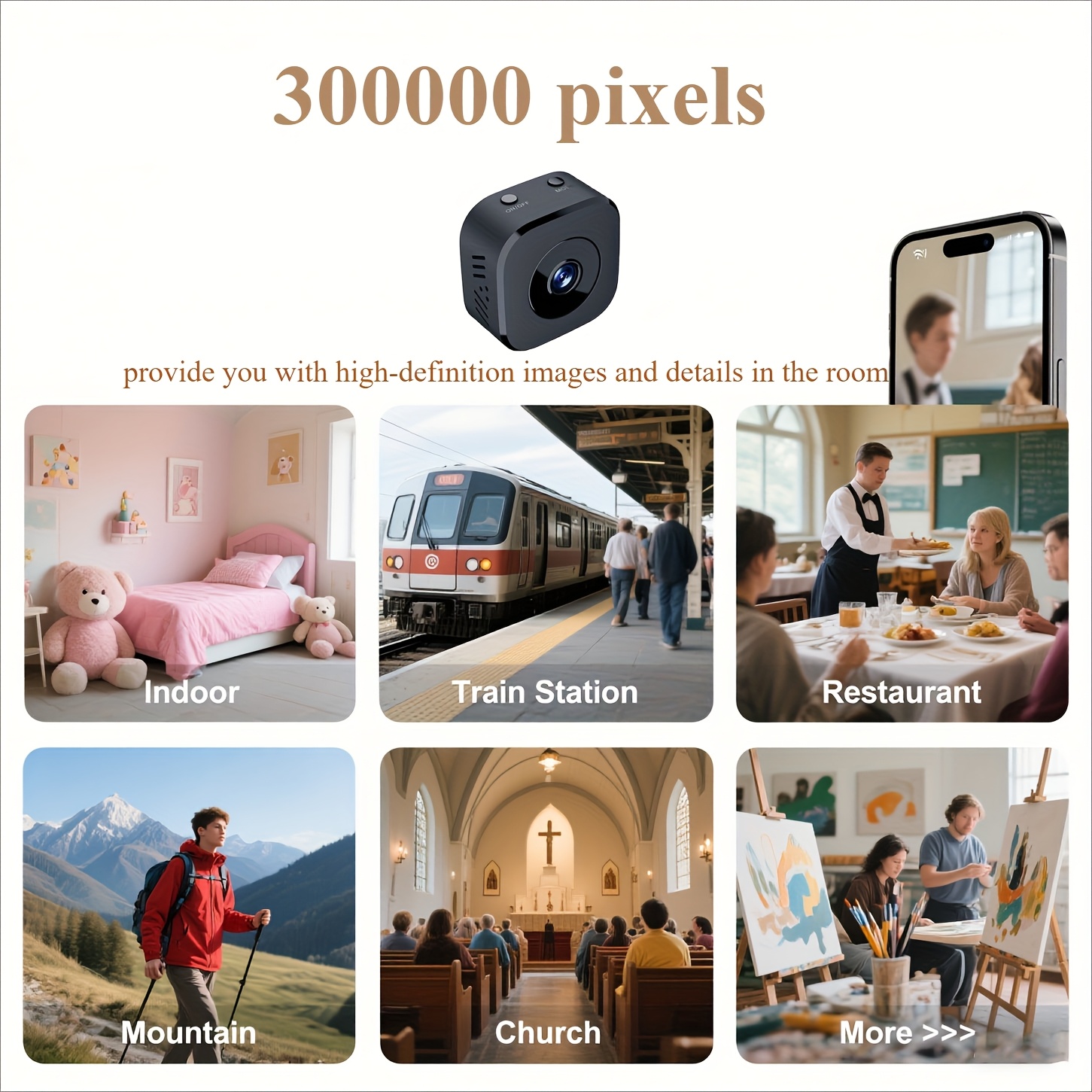1080P HD Mini WiFi Camera Indo - Photography Videography 评论和价格