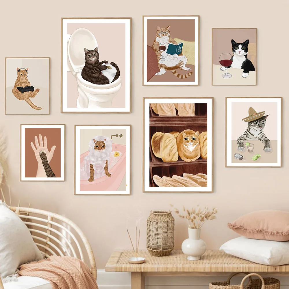 Funny Wine Black Cat Wall Art  - Photography Duck 评论和价格