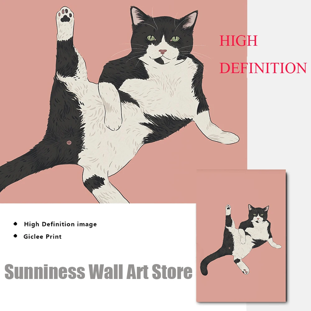 Funny Wine Black Cat Wall Art  - Photography Duck 评论和价格